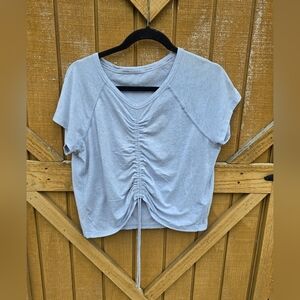 Calvin Klein Performance Light Gray Ruched Blouse